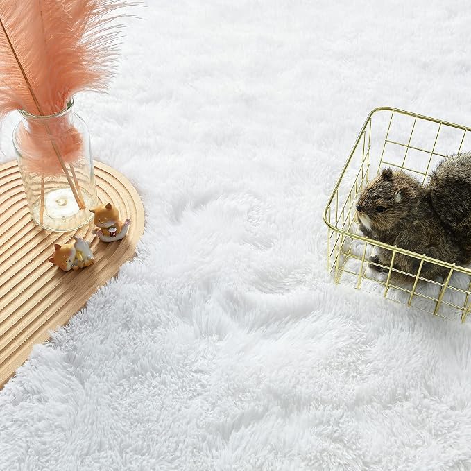 Andecor Soft Fluffy Bedroom Rugs, 4 x 6 Feet Indoor Shaggy Plush Area Rug - Image 3