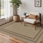 Modern Easy Jute 4x6 Outdoor Patio Rug, Washable Indoor Brown Kitchen Rugs - Image 7