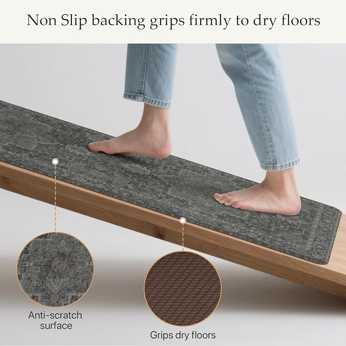GENIMO Kitchen Mats for Floor 2PCs, Washable Anti Fatigue Mat for Cushioned - Image 5
