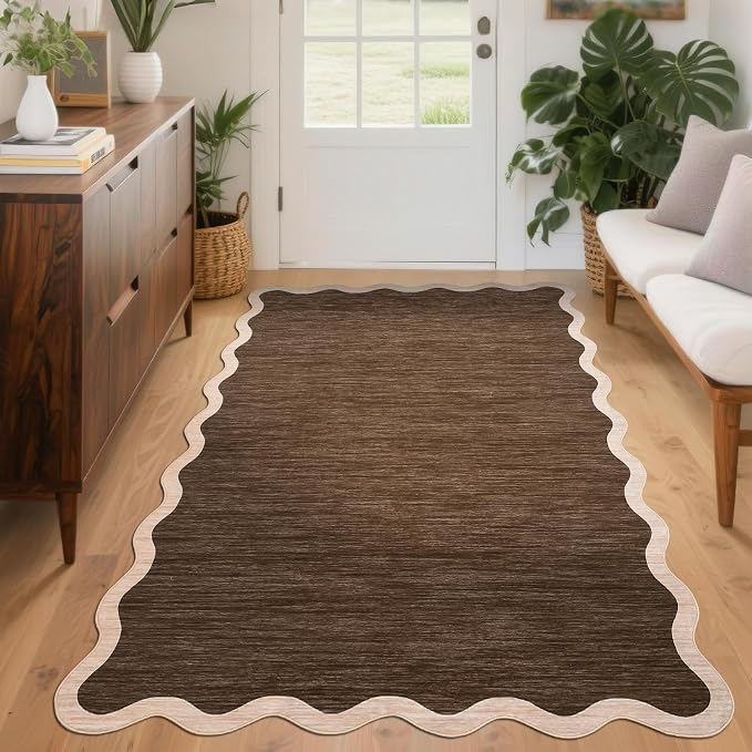GarveeHome Scalloped Area Rug 4x6 Washable Rug Modern Traditional Floor Cover - Image 3