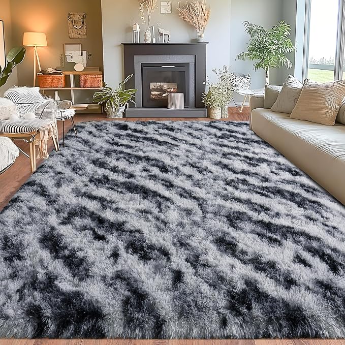 Area Rugs for Living Room 6x9, Ultra Soft Fluffy Rug for Bedroom, Modern Shaggy - Image 2