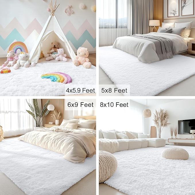 OLANLY Area Rugs for Living Room Bedroom, Machine Washable 4x5.9 ft Soft Fluffy - Image 9