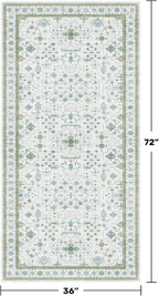 Hazo Haus Blue and Green Washable Rugs 3x6 - Image 2