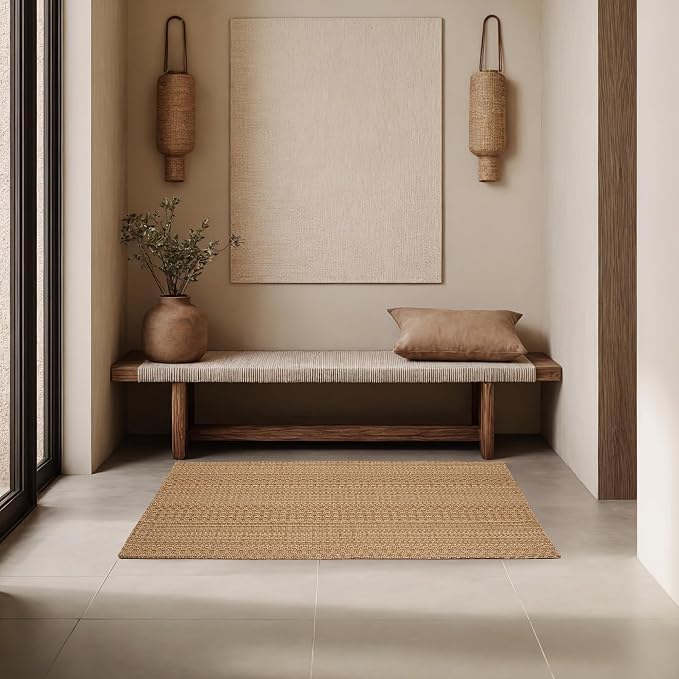 MatEssenz 2x4 Washable Rug, Textured Natural Woven Low-Profile Small Runner - Image 6