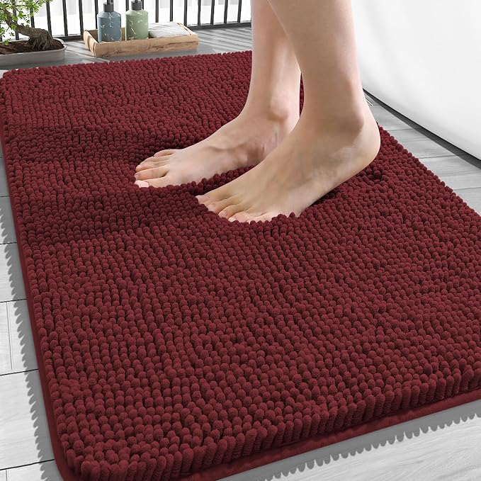 OLANLY Bathroom Rugs 34x21, Extra Soft Absorbent Chenille Bath Rugs, Rubber by OLANLY