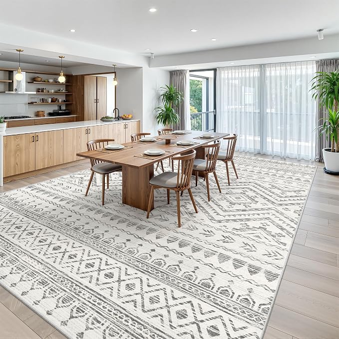 Miukiki 10x14 Area Rugs for Living Room Moroccan Washable Rugs Non Slip Indoor - Image 5