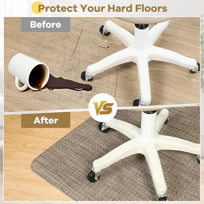 BesWin Office Chair Mat for Hard Floors, Heavy Duty Desk Floor Mat for Hardwood - Image 2