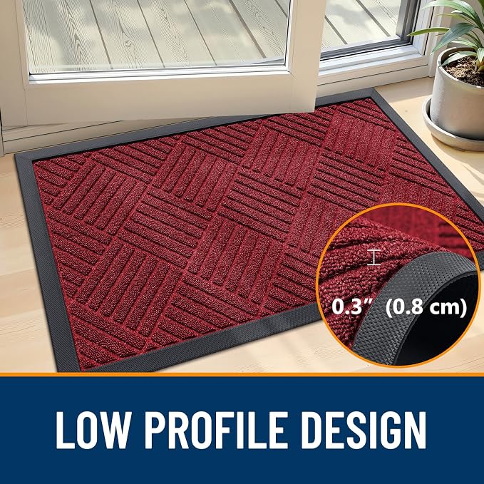 OLANLY Front Door Mat Outside Entrance 35x23, Heavy Duty Sturdy Natural Rubber - Image 4