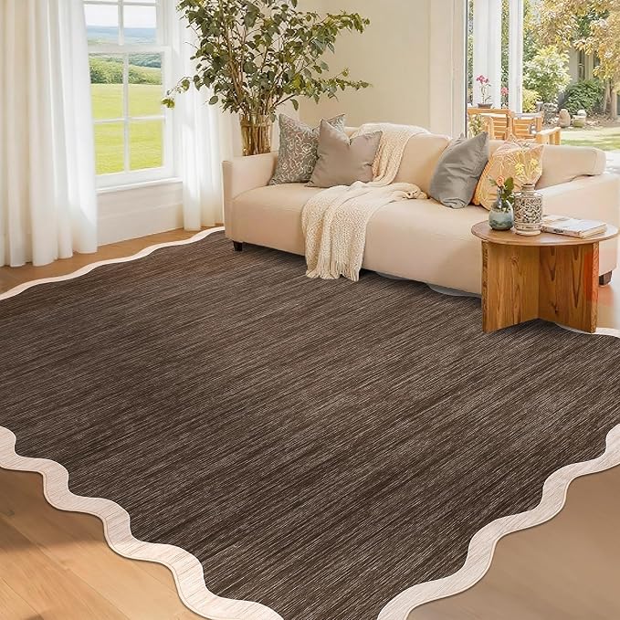 GarveeHome Scalloped Area Rug 4x6 Washable Rug Modern Traditional Floor Cover by GarveeHome