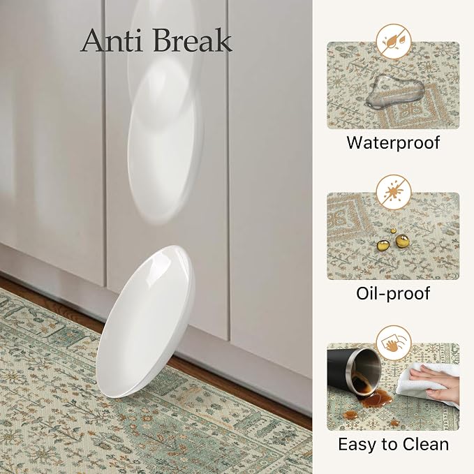 GENIMO Kitchen Mats for Floor 2PCs, Washable Anti Fatigue Mat for Cushioned - Image 5