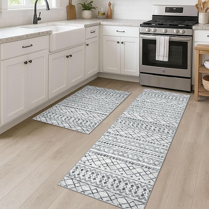 KUTA Moroccan Rugs for Entryway, Non-Slip Washable Ultra Soft Hallway Runner Rug by KUTA
