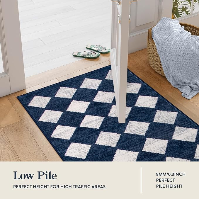 Lahome Zelie Checkered Washable Runner Rug, 2x6 Rug Runners - Image 7