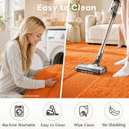 Ophanie Orange Rugs for Living Room Bedroom, 5x8 Fluffy Fuzzy Furry Carpet - Image 6