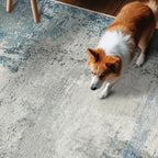 Blue Abstract 3x8 Washable Non Slip Hallway Runner Rug | Soft Low Pile Indoor - Image 8
