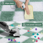 Super Soft Rug for Bedroom, 5x7 ft Sage Green and White Area Rug Classic - Image 3