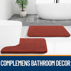 OLANLY Small Bathroom Rugs 24x16, Soft Absorbent Chenille Bath Rugs, Rubber - Image 8