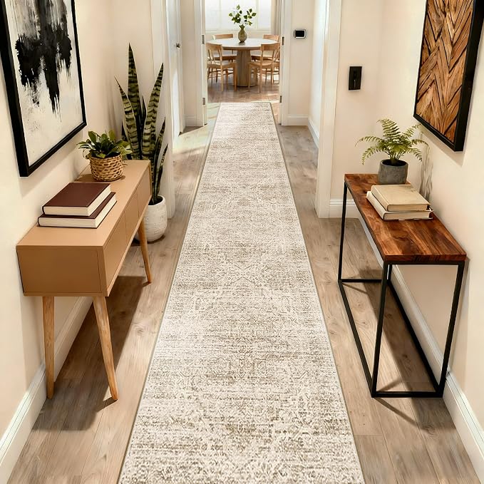2x12 Runner Rug for Hallways Non-Slip Long Rug Runners, Boho Vintage Washable - Image 6