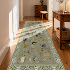 3x7 Washable Rug Runner, Non Slip Low Pile Hallway Cat Runner Rug, Stain - Image 6