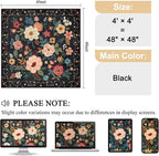 DUKINO 4x4 Square Area Rug, Floral Indoor Floor Washable Entryway Rug - Image 2