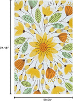 Lahome Floral Indoor Outdoor Rug, 5x8ft Non-Slip Outdoor Patio Rug - Image 2