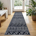 KUTA Boho Vintage Hallway Runners 2x5 ft Black Moroccan Washable Runner Rug by KUTA