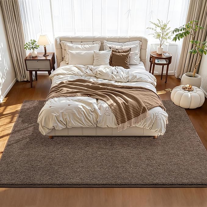 Pettop 4x6 Brown Area Rugs for Living Room Bedroom, Thickened Memory-Foam Throw - Image 3