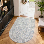 jinchan Zenith Blue Floral Area Rug by JINCHAN