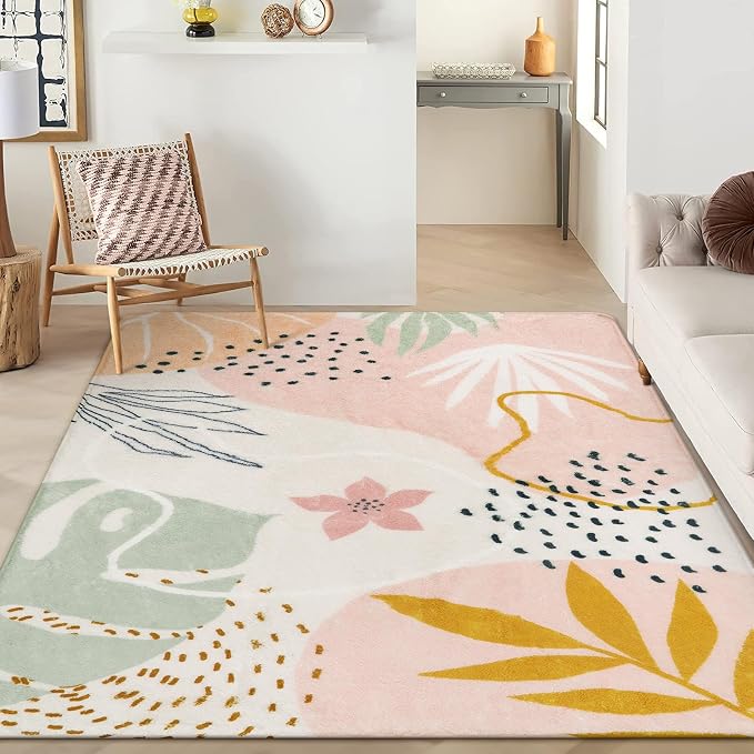 Lahome Pink Washable Rugs 8x10 by Lahome
