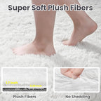8x10 Area Rugs for Living Room:Ultra Soft Fluffy Shag White Rugs for Bedroom - Image 8