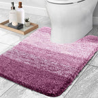 OLANLY Luxury Toilet Rugs U-Shaped 24x24, Extra Soft and Absorbent Microfiber by OLANLY