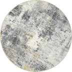 Lahome Modern Abstract Round Rug - 6Ft Gray Circle Rugs - Image 8