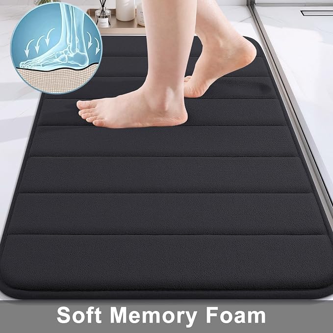 Buganda Memory Foam Bath Mat, Ultra Soft and Non-Slip Bathroom Rugs, Water - Image 3