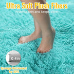 PAGISOFE Soft Fluffy Teal Area Rugs - Image 6