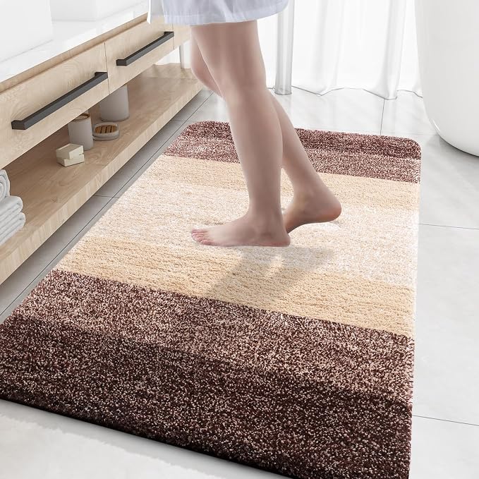 OLANLY Bathroom Rug Mat 59x35, Extra Soft Absorbent Microfiber Bath Rugs by OLANLY