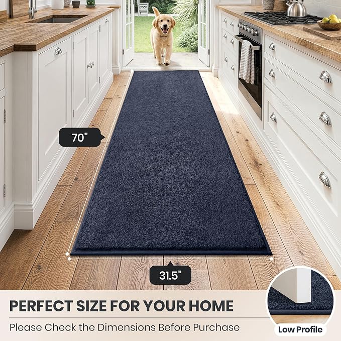 PURRUGS Dirt Trapping Door Mat 31.5" x 70", Non-Slip Machine Washable Entryway - Image 8