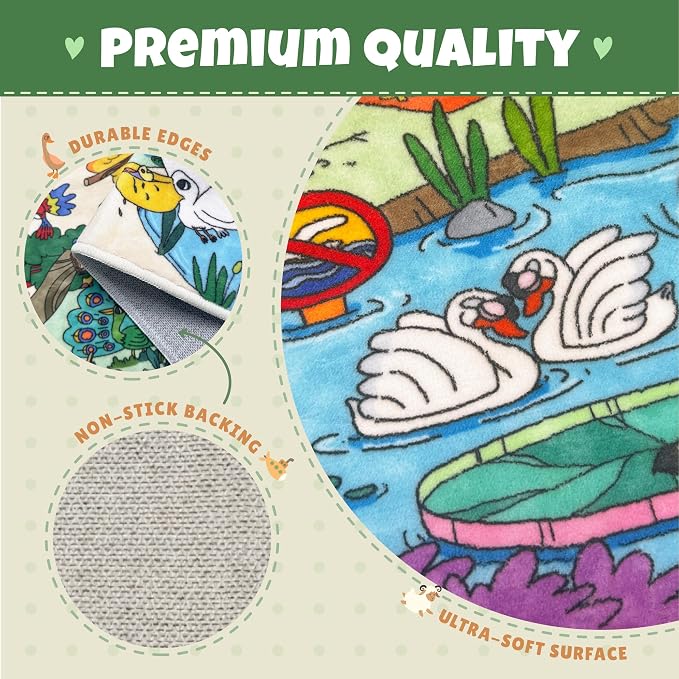 Whimsical Jungle Rug 6x9 for Kids Playroom – Cute Colorful Animal Safari Map - Image 5