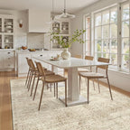 Soalmost 5x7 Area Rugs Brown Low Pile Indoor Washable Trendy Faded Style Floral - Image 4