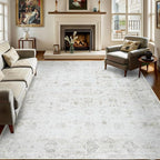 Washable 4×6 Area Rugs for Living Room, Vintage Floral Rug Soft Non Slip Stain by Dotiiorug