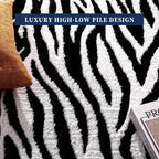 YIHOUSE 4x6 Ft Zebra Area Rugs, Abstract Modern Black and White Washable Rug - Image 4