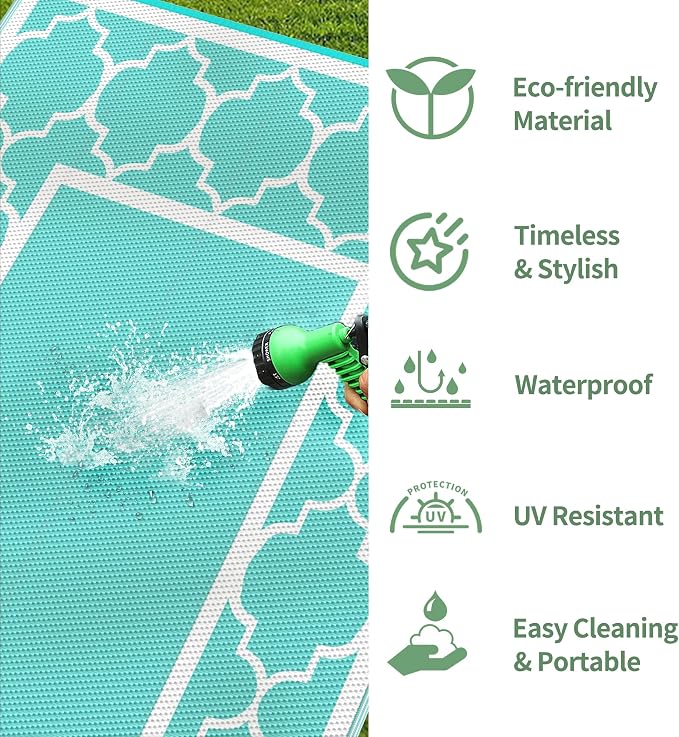 GENIMO 8 ' x 10 ' Outdoor Rug for Patio Clearance, Waterproof Indoor Outdoor - Image 6