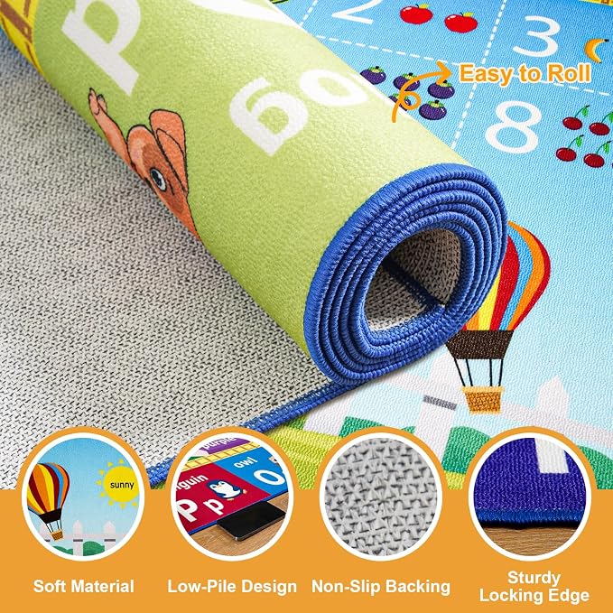 ABC Rug for Playroom Classroom Bedroom, 4x6 Kids Educational Area Rug for - Image 6