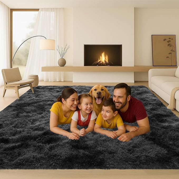 6x9 Rugs for Living Room, Rugs for Bedroom, Plush Fluffy Carpet, Non-Slip - Image 3