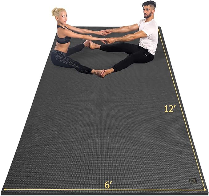 GXMMAT Large Yoga Mat 12'x6'/10'x6'/6'x8', Extra Thick Workout Mats by GXMMAT