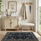 2x3 Area Rugs Living Room Rug: Washable Vintage Boho Medallion Rug No Slip - Image 5