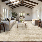 Latte&Fog 9x12 Area Rug for Living Room, Extra Large Vintage Beige Washable Rugs by LatteFog