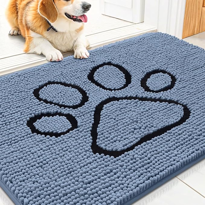 Smiry Dog Door Mat for Muddy Paws, Absorbent Dirt Trapper Non Slip Quick Dry by Smiry