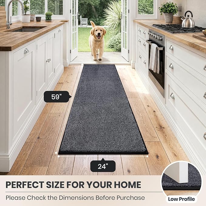 PURRUGS Dirt Trapping Door Mat 24" x 59", Non-Slip Machine Washable Entryway Rug - Image 8