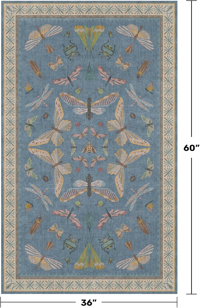 Hazo Haus Insect 3x5 Washable Stain Resistant Rugs - Image 2