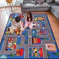 Kids Carpet Playmat Rug 59"x39.4", Car Rug by AKASISRUG