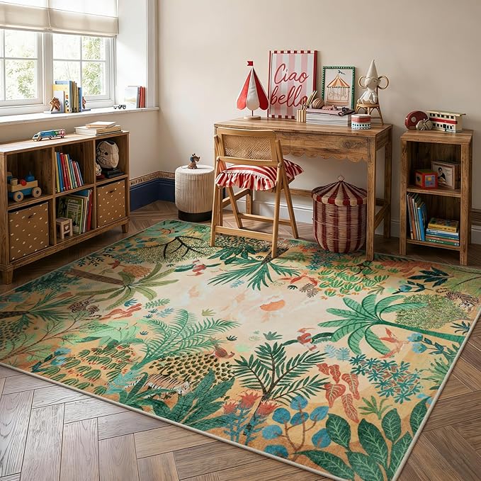LIVEBOX Boho Jungle Animal Print 5 x 7 Area Rugs - Image 2